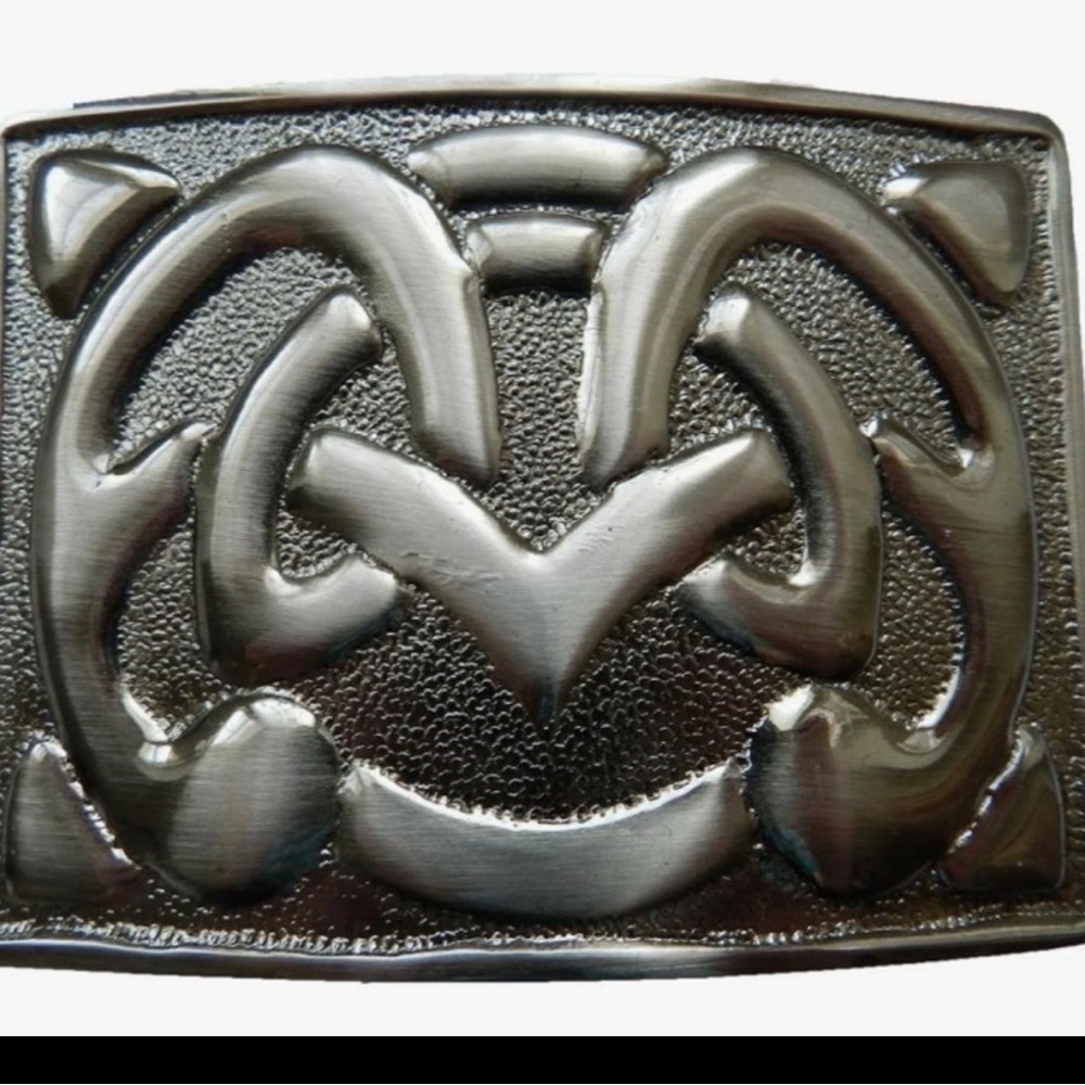 Scottish Kilt Belt Buckle Pewter Celtic Knot Metal 4 x 3